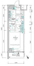 ガリシア四ツ木テラス 4階1Kの間取り