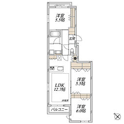 VIADELVENTO 3LDKの間取図画像