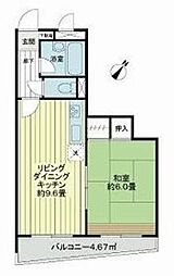 ライオンズマンション八王子めじろ台 6階1LDKの間取り