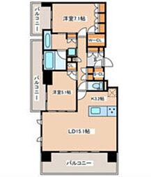 D'クラディア茅ヶ崎28CS 2LDKの間取図画像