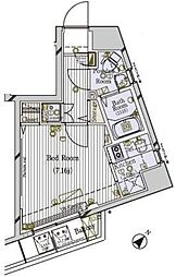 ル・リオン赤羽III 5階1Kの間取り
