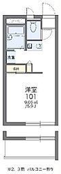 レオパレスアベイユ 1Kの間取図画像