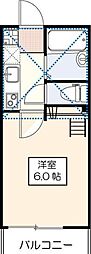 ルネス小金井西館 1Kの間取図画像