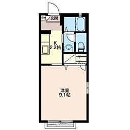 ルミエール 1Kの間取図画像
