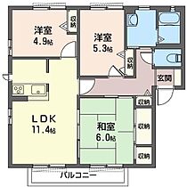 グランシャリオ　Ｆ 00201 ｜ 茨城県ひたちなか市大字東石川1315-1（賃貸アパート3LDK・2階・66.90㎡） その2