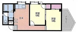 ベルメゾン・ババ 2DKの間取図画像