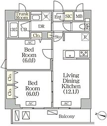 ORSUS志村坂上 5階2LDKの間取り