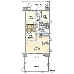 オーベル浦和レジデンス 3LDKの間取図画像