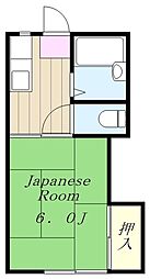カツザワコーポC 1Kの間取図画像