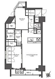 コンフォリア滝野川 5階2LDKの間取り