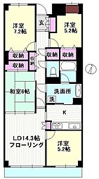 京成本線 京成大久保駅 徒歩15分の賃貸マンション 6階4LDKの間取り