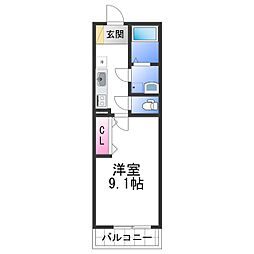グランパシフィック和歌浦東innovation 1階1Kの間取り