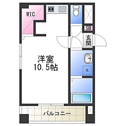ブルーコート ワンルームの間取図画像