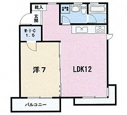 池ノ台ハウス 1LDKの間取図画像