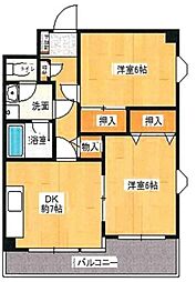 東京メトロ東西線 浦安駅 バス7分 清滝弁財天下車 徒歩3分の賃貸マンション 1階2DKの間取り