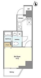 グランカーサ大森海岸 6階1Kの間取り