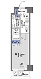 ヴァンヴェール日本橋 3階1Kの間取り