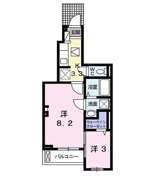 アムール2 ｜東京都東大和市中央３丁目(賃貸アパート2K・1階・34.01㎡)の写真 その2