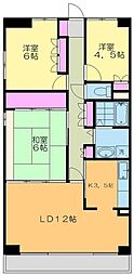 ロイヤルマンション本厚木 3LDKの間取図画像