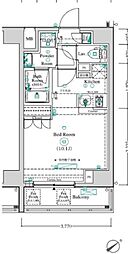 東京メトロ南北線 王子駅 徒歩8分の賃貸マンション 4階ワンルームの間取り