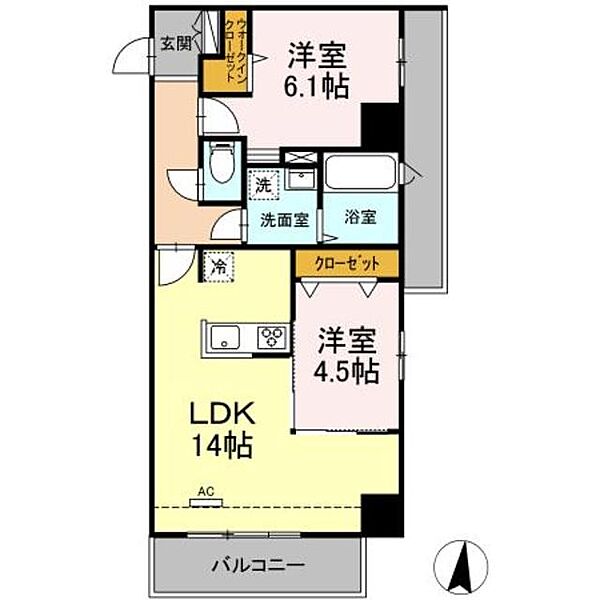 GRAND SOLEIL 102｜神奈川県川崎市高津区上作延１丁目(賃貸マンション2LDK・1階・57.20㎡)の写真 その2