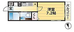JR東海道・山陽本線 兵庫駅 徒歩8分の賃貸マンション 5階1Kの間取り