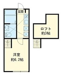 グラート大和中央 1Kの間取図画像