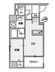 Weave Base-Omori 1Kの間取図画像
