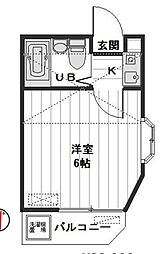 アートパレス新河岸No.1 ワンルームの間取図画像