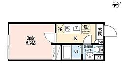 エーテラス赤羽 1Kの間取図画像