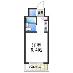 ラ・ハイール住吉 ワンルームの間取図画像