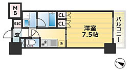 プラネソシエ神戸元町 10階1Kの間取り
