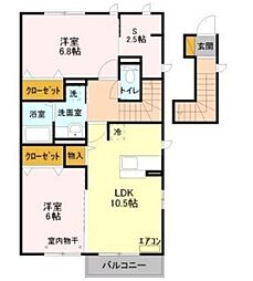ボナール酒井根2 2LDKの間取図画像