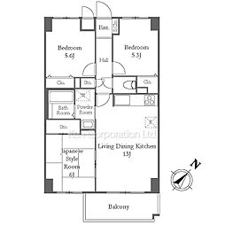 サント・コア目黒 3LDKの間取図画像