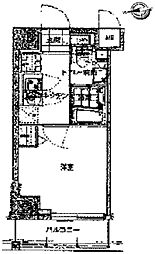 ハーモニーレジデンス品川WEST♯002 1Kの間取図画像