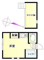 東京メトロ有楽町線 護国寺駅 徒歩6分の賃貸アパート 2階ワンルームの間取り