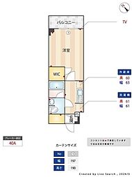 Alivis東瑞江 1階1Kの間取り