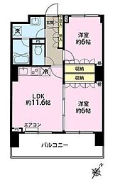 ベェルヴェル稲城 2LDKの間取図画像