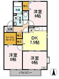 グランドスクエアB棟 3DKの間取図画像