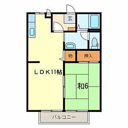 クレール溝端 1LDKの間取図画像