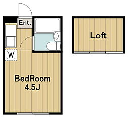 京王相模原線 京王永山駅 徒歩10分の賃貸マンション 1階ワンルームの間取り
