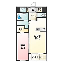 ピュアシンフォニー 1LDKの間取図画像