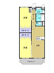 コンフォート1 2LDKの間取図画像