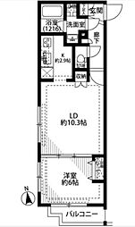 プレール・ドゥーク中野江原町 1LDKの間取図画像