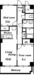 ガーデンヒルズヒラヤマ 2LDKの間取図画像