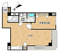 ミズノユニハイム 1LDKの間取図画像
