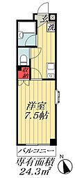 ニシノビル 1Kの間取図画像