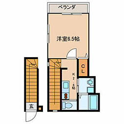 ヴィラージュK 1Kの間取図画像