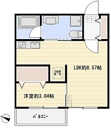 Avenir TamagawaGakuen 2階1LDKの間取り