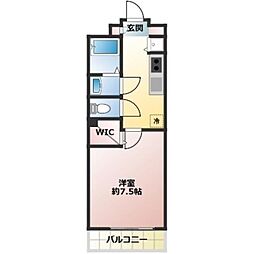 カプチーノB 1階1Kの間取り